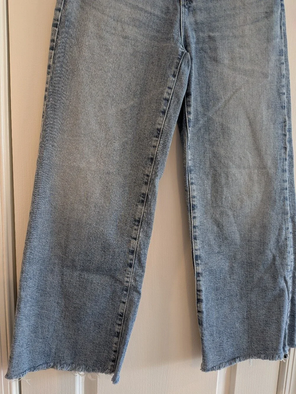 AG Saige Wide Leg Crop High Rise Jeans Eclipsed Blue Light Wash Denim Size 25